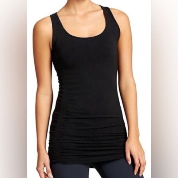 15 ATHLETA SPEED LIGHT BLACK SEAMLESS WORKOUT yoga gym TANK TOP - Picture 2 of 4